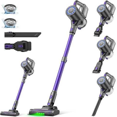 Amazon - Cordless Vacuum Cleaner, 40KPA/35Mins, Green LED Light, Lightweight Stick Vacuum Self-Standing, Vacuum Cleaners for Home Handheld Vacuum for Pet Hair, Carpet, and Hard Floors, U8