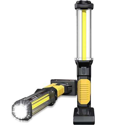 Amazon - WARSUN Rechargeable COB LED Work Light - Magnetic Hands-Free Trouble Light with Hook, IPX4 Waterproof for Garage Repair, Emergency | Tool Gifts for Men (Yellow)