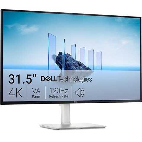 Amazon - Dell 32 Plus 4K Monitor - S3225QS - 31.5-inch 4K (3840 x 2160) up to 120Hz 16:9 Display, VA Panel, AMD FreeSync Premium, 99% sRGB, 95% DCI-P3, 1500:1 Contrast Ratio, Comfortview Plus - Ash White