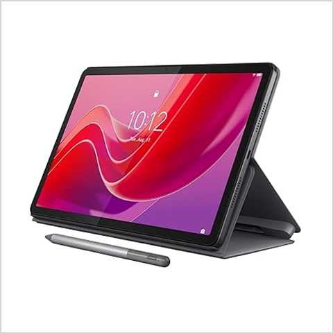 Amazon - Lenovo Tab M11, 11'' Display, MediaTek Helio G88 Octa-Core, 4GB RAM, 128GB SSD, 1920x1200 px, Ambient Light-Sensor, 10 Hour Battery, Comes w/Folio Case, Luna Grey