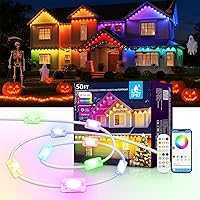 AHAWILL 50ft Permanent Outdoor RGB+IC Eaves Lights