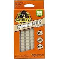 Gorilla Mounting Putty, Natural Tan Color, 168 Pre-Cut Squares