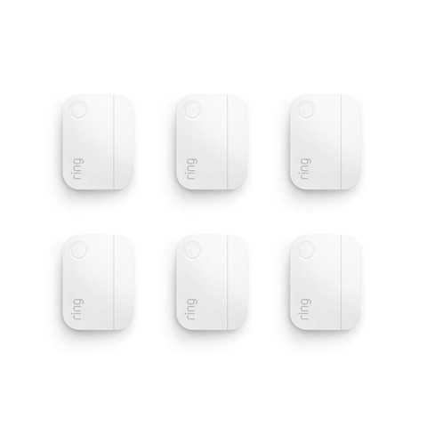 Amazon - Ring Alarm Contact Sensor 6-Pack - 2nd Gen | Monitor 6 Doors or Windows | Instant Alerts | Approximately 3-Year Battery Life | Slim Design | Easy Installation | Base Station Required