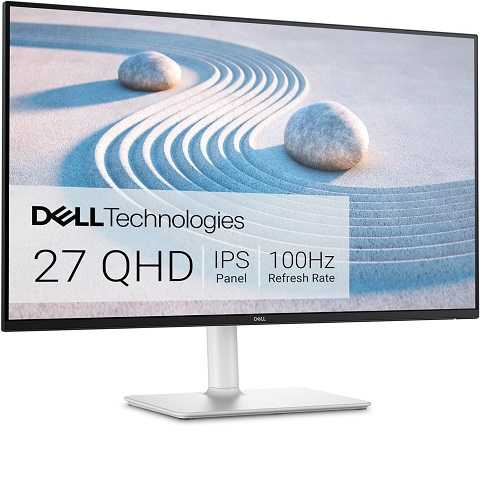 Amazon - Dell S2725DS Monitor - 27 Inch, QHD (2560x1440) Display, 100Hz refresh rate, 1500:1 contrast ratio, TÜV Rheinland Eye comfort 4 Star, Integrated 2x5W speaker, Height/Tilt/Swivel/Pivot- Ash White color