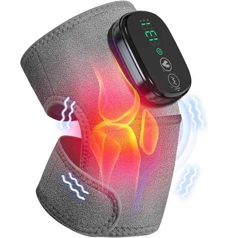 Amazon - Heated Knee Massager, Foot Massager with Heat, Shoulder Massagers with Heat, Knees Warmers Wrap, 3-in-1 Vibration Heating Pad for Knee, Shoulder, and Elbow, Adjustable Size, Gifts for Dad Mom (Grey)