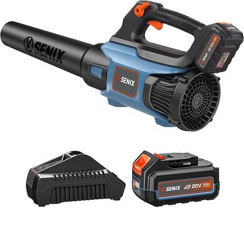 Amazon - SENIX 20V Max Leaf Blower, Cordless, Brushless, Handheld, Up to 450 CFM and 100 MPH, 2 Speed Mode, Cruise Control, Lightweight, 5.0 Ah Battery and Charger Included (BLAX2-M3)