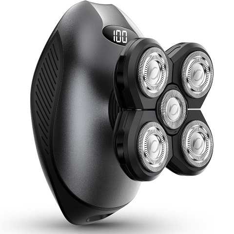 Amazon - Electric Razor for Men, Head & Body Hair Shaver for Men, Cordless Rechargeable Wet/Dry Bald Head & Groin Waterproof Razor with Rotary Blades,Clippers, Beard Trimmer,Nose Trimmer, Brush