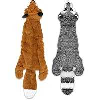 Best Pet Supplies 2-in-1 Stuffless Squeaky Dog Toys Raccoon