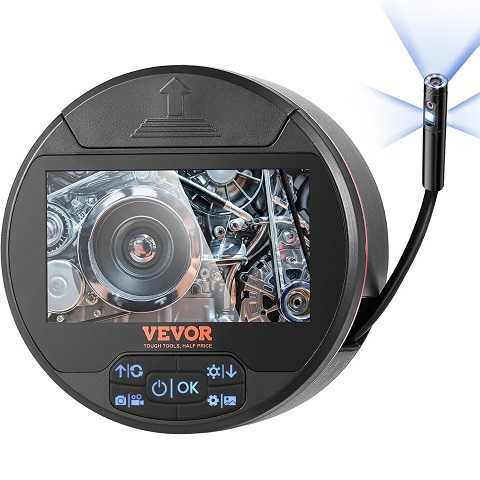 Amazon - VEVOR Borescope Triple Lens Endoscope Camera with Light, 4.3'' IPS Screen Inspection Camera with 8 + 2 Lights, IP67 Waterproof Snake Scope Cameras for Automotive, Plumbing (16.4FT Cable, 32GB Card)