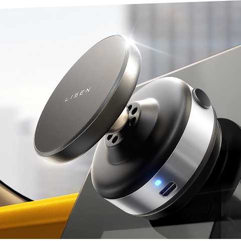 Amazon - LISEN Suction Phone Mount, Content Creator Vlogging Portable Super Stable Electric Vacuum Magnetic Phone Holder, 360 Adjustable Travel Multi-Scene TikTok for iPhone 17 Pro Max Air 16e 16 15 14 13