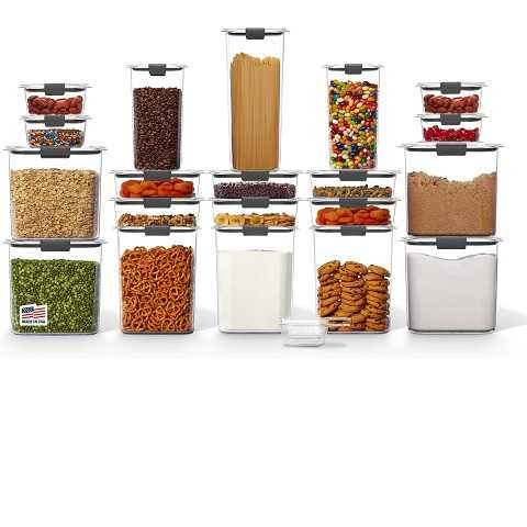 Amazon - Rubbermaid Brilliance BPA-Free Airtight Food Storage Containers with Lids Set of 20 with Scoops Perfect for Kitchen and Pantry Organization