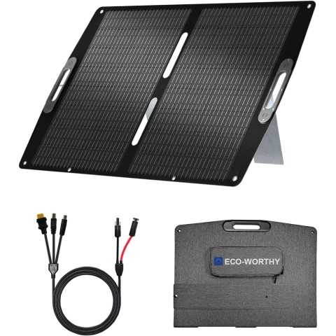 Amazon - ECO-WORTHY 100W Portable Solar Panel,ETFE Foldable Solar Panel 23% High Efficiency,for Power Station,with Adjustable Kickstand for Camping RV Hiking Off-Grid Blackouts