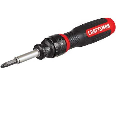 Amazon - CRAFTSMAN Ratcheting Screwdriver, SpeedDrive, 2'' Double Ended Bits Included, Handle Holds Up To 6 Bits (CMHT68129)