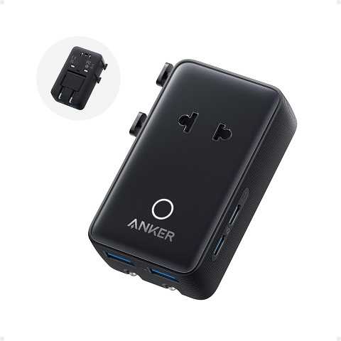 Amazon - Anker Nano Travel Adapter, 5-Port Power Adapter with 1 AC, 2 USB-A, and 2 USB-C Ports, Smart Temperature Control, Compatible with Over 200 Countries, Ideal for Travel (1-Pack)