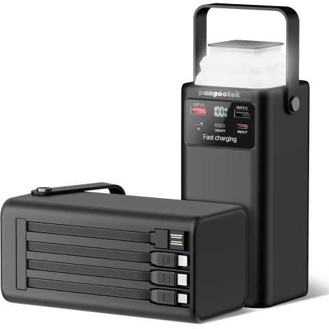 Amazon - Portable Power Station 99Wh 27000mAh Portable Charger Power Bank with Camping Light 22.5W Fast Charging QC 3.0 PD Built in Cables Outdoor Generator for Hiking Fishing Travel