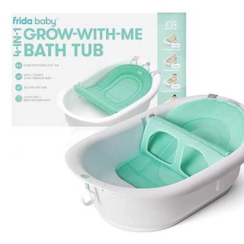 Amazon - Frida Baby 4-in-1 Grow-with-Me Baby Bathtub, Baby Tub for Newborns to Toddler with Removable Bath Seat & Backrest for Bath Support in Tub
