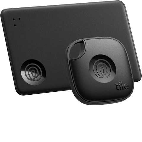 Amazon - Tile by Life360 Starter Pack - Bluetooth Trackers and Item Finders for Keys, Wallets & More. Both iOS and Android Compatible. Phone Finder. 2-Pack (Black Mate/Slim)