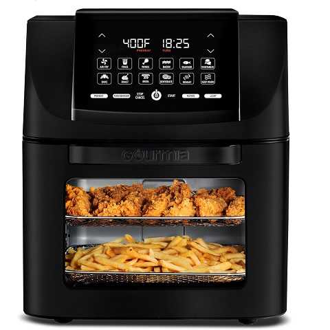 Amazon - Gourmia Air Fryer - 14 Qt All-in-One Oven with Rotisserie, Digital Display with 12 Presets, Roast, Bake, Broil, Dehydrate, Dishwasher Safe Accessories, Black