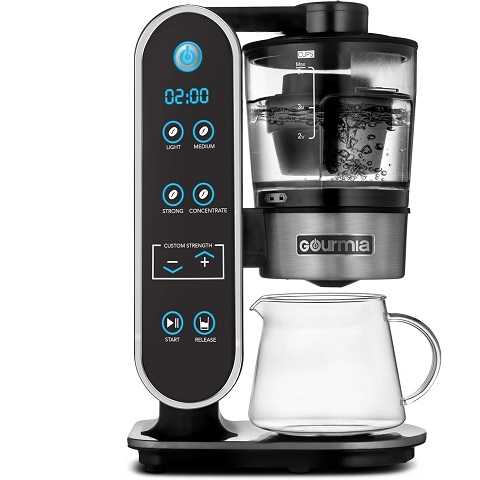 Amazon - Gourmia GCM7800 Brewdini™ Digital Cold Brew Coffee Maker - Vacuum Technology for 2 Minute Cold Brew - 4 Strength Options - 5 Cup Capacity - Stainless Steel