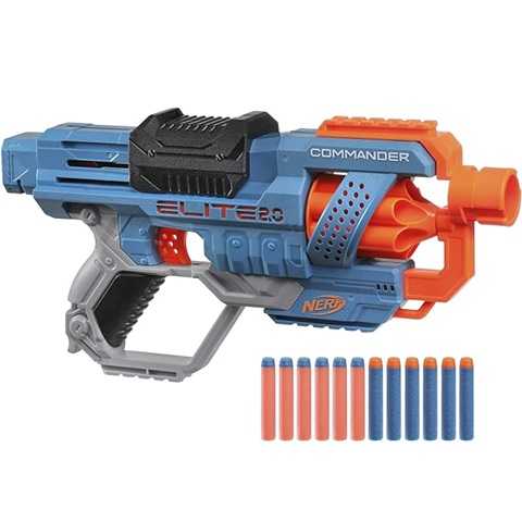Amazon - Nerf Elite 2.0 Commander RD-6 Dart Blaster, 12 Darts, 6-Dart Rotating Drum, Outdoor Toys, Ages 8 and Up