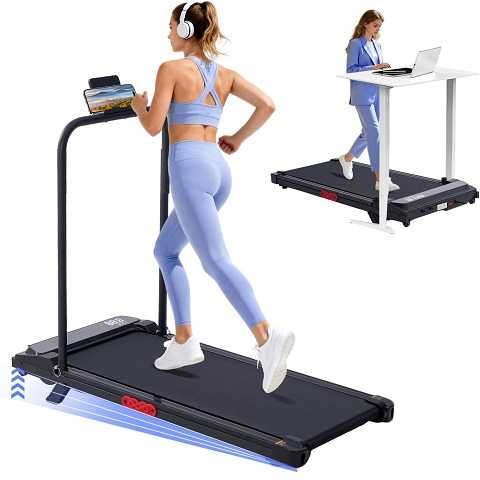 Amazon - Electric Treadmills for Home with Incline, Walking Pad Treadmill with Handle Bar, 0.6-7.6MPH Portable Small Treadmills with Handles for Home Small Spaces, 3.0HP Walking Pad with Incline and 350LBS