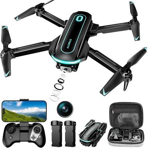 Amazon - Drone with Camera, Drones for Adults and Beginners, 1080P HD FPV Foldable Mini Drones for Kids, with 2 Batteries, Carrying Case, Trajectory Flight, Gravity Control, One-Key Takeoff/Landing, 360° Flip, Toys for Gift