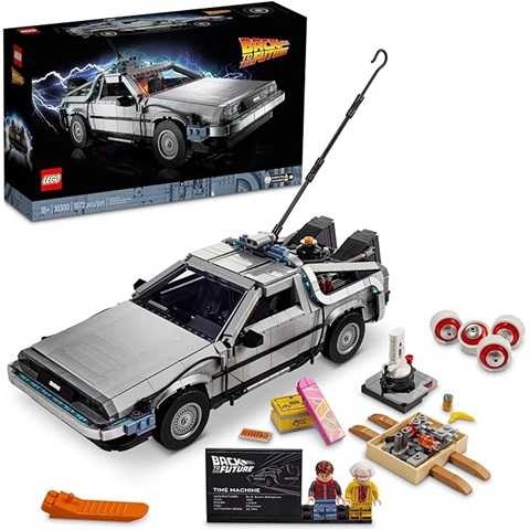 Amazon - LEGO Icons Back to The Future Time Machine 10300, Model Car Building Kit Based on The Delorean from The Iconic Movie, Perfect Build for Teens and Adults Who Love to Create