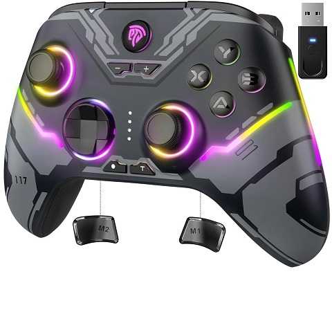 Amazon - EasySMX X15 PC Controller - Enhanced Wireless Bluetooth Controller with Hall Joysticks/Hall Triggers/RGB Lighting - No Stick Drift, No Dead Zone - Work for Windows PC, Android, Steam and Switch