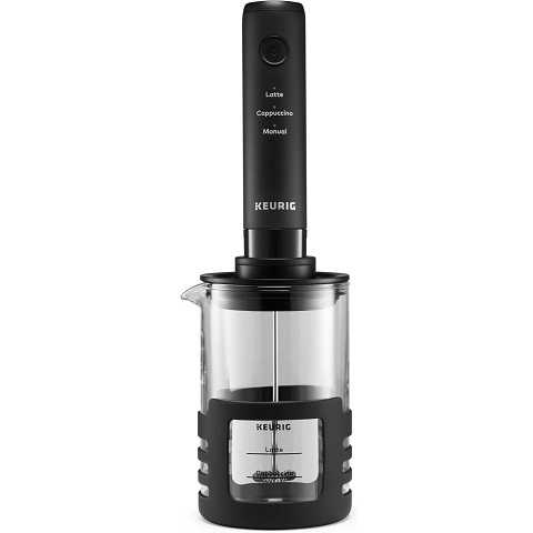 Amazon - Keurig SimpleCafe Frother, Rechargeable Handheld Milk Frother for Lattes, Cappuccinos & Iced Coffee, USB Cord Included, Microwave-Safe Frothing Cup, Hot & Cold Foam Maker