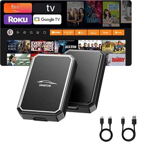 Amazon - LAMTTO HDMI Input Car TV & Wireless CarPlay Adapter – 2-in-1 Dongle Convert Wired to Wireless CarPlay, Stream TV Stick/Switch/iPhone to Car Screen, Plug & Play for Factory Car Stereo 2016+ & iOS 12+