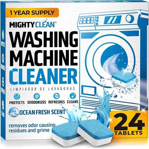 Amazon - MIGHTY CLEAN Washing Machine Cleaner Tablets 24 Pack - 1 Year Supply, Septic Safe Washing Machine Cleaning Tablets, Washer Cleaner Tablet, Works with All Washers Including HE