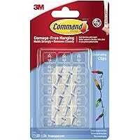 Command Decorating Clips, Clear, 20-Clips