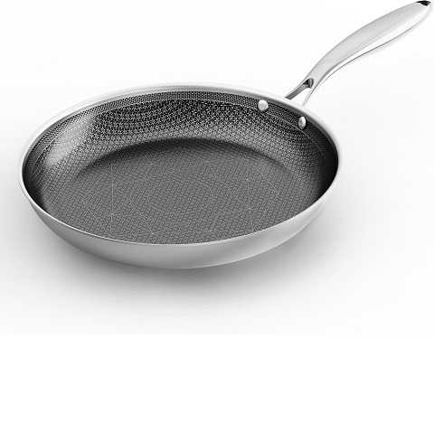 Amazon - COOKING KING 10-Inch Stainless Steel Pan, Hybrid Nonstick Frying Pan, Skillet, 3-Ply Clad Cookware, Even Heat Distribution, Dishwasher & Oven Safe, with Stay-Cool Handle, Induction Compatible