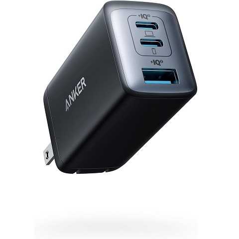 Amazon - Anker USB C Charger(Nano II 65W), PPS 3-Port Fast Compact Foldable Wall Charger for MacBook Pro/Air, iPad Pro, Galaxy S20, Dell XPS 13, Note 20/10+, iPhone 17/17 Pro, Steam Deck, and More