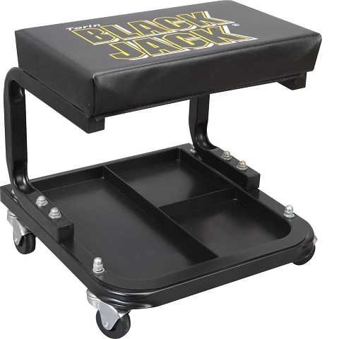 Amazon - Torin TR6100W BlackJack Rolling Creeper Garage/Shop Seat: Padded Mechanic Stool with Tool Tray Storage, Black