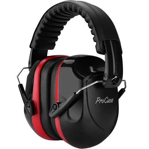 Amazon - ProCase Noise Reduction Ear Muffs, Sound Proof Ear Protection, NRR 28dB Noise Cancelling Headphones for Adults Kids Autism, Hearing Protection for Shooting Gun Range Mowing -Red