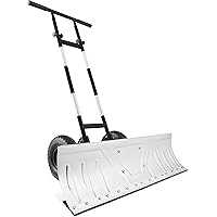 Best Choice Products 36in Galvanized Blade 2-Wheel Snow Pusher