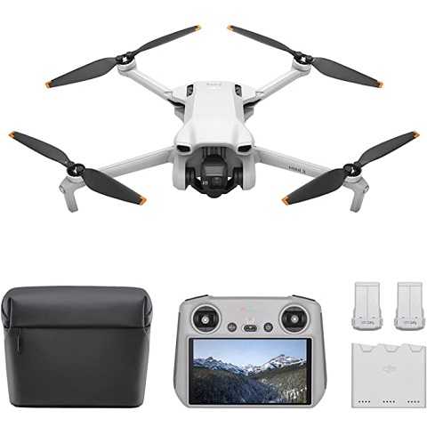 Amazon - DJI Mini 3 Fly More Combo (DJI RC), Drones with Camera for Adults 4K, 3 Batteries for 114-min Flight Time, Vertical Shooting, 32800ft (10km) Video Transmission, Lightweight Mini Drone for Beginners