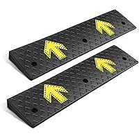 DNA Motoring 2pcs 2.2-inch Rise Heavy Duty Rubber Arrow Curb Ramp