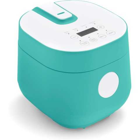 Amazon - GreenLife Digital Rice Cooker, 2-Cups Uncooked/4-Cups Cooked, Removable Nonstick Ceramic PFAS-Free Pot, One-Touch Presets, Oats, Quinoa, Brown Rice, Auto Keep Warm, Fuzzy Logic Tech, 1.5 QT, Turquoise