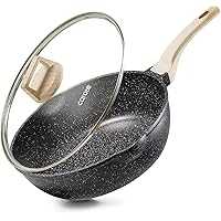 CAROTE 10Inch Nonstick Deep Frying Pan with Lid 4.5Qt