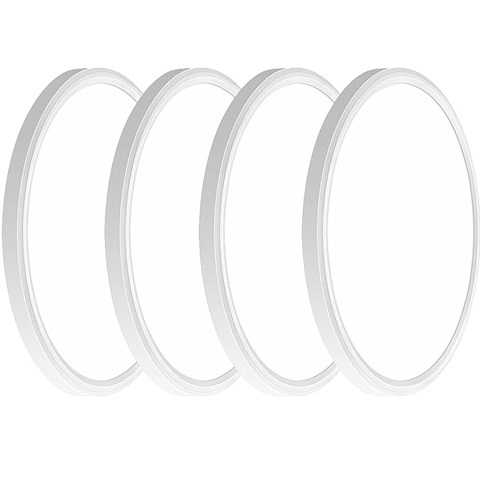 Amazon - 4PACK 3200lm LED Flush Mount Ceiling Light, Super Slim 12 inch LED Ceiling Light, 5000K Daylight LED Ceiling Light for Bedroom, living room, garage, office, warehouse, Dining room (White, Four Pack)