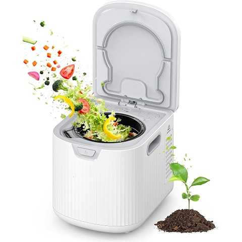 Amazon - Electric Composter for Kitchen, 2.5L (Max 3.3L) Smart Electric Kitchen Composter with Auto-Cleaning | Odorless | Low Noise | LED Display, Turns Food Waste to Fertilizer, Food Recycler for Home