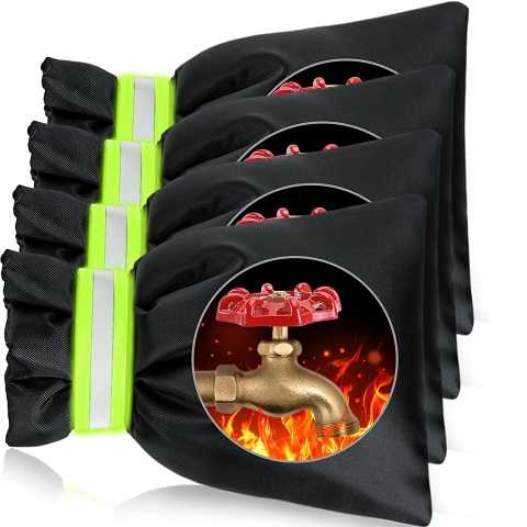 Amazon - Outdoor Faucet Covers for Winter Freeze Protection 4 Pack Reusable Garden Faucet Cover Socks for Various Faucet Water Spigot Pipe Hose Bib,Waterproof Insulated Anti-Freeze Covers-Reflective Velcro