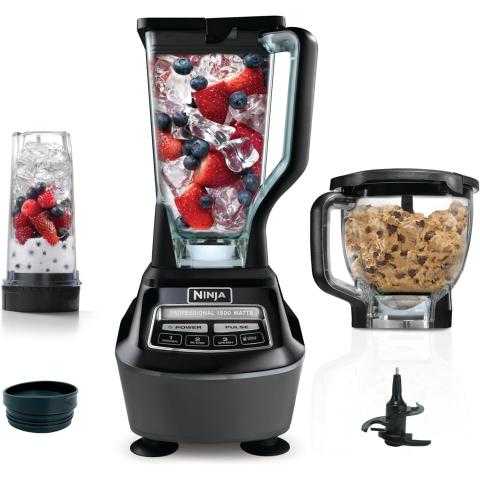 Amazon - Ninja Blender, Food Processor, Blender for-Smoothies, Includes Pitcher, Smoothie Cup, and 8-Cup Bowl, Salsa, Dough, Shakes, Slush, and Frozen Drinks, Mega Kitchen System, 120 Volts, Black, BL770AMZ