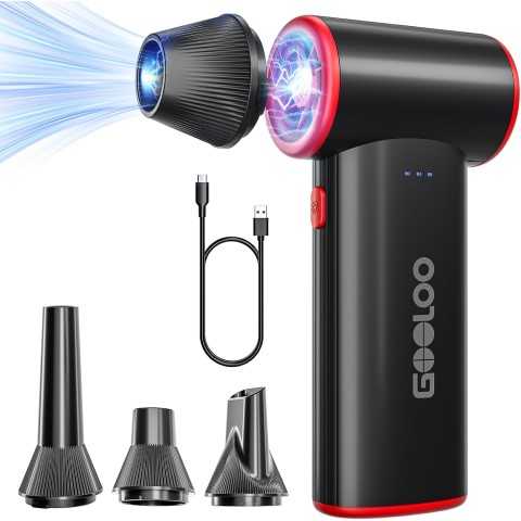 Amazon - GOOLOO F3 Compressed Air Duster, 150000RPM Duster for Cleaning, 3-Gear Rechargeable Electric Air Blower with Fast Charging, Cordless Mini Blower for PC, Computer, Car, Keyboard, Outdoor