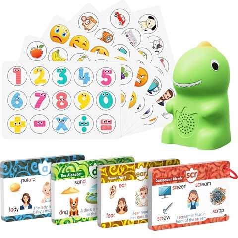 Amazon - Interactive Dinosaur Talking Pen with Phonics Flash Cards,Montessori Reading Toy for Kids Ages 2-6, 21 Stages Learn to Read Games,Autism Sensory Speech Therapy Gift,Homeschool Essential