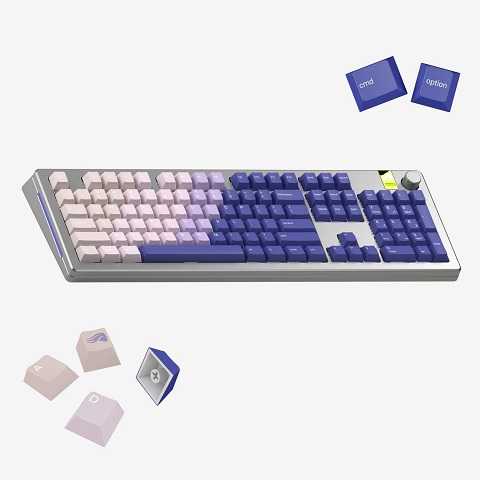 Amazon - Glorious Purple Haze GPBT Gradient Keycaps, 135-Key PBT Keycap Set, MX-Compatible, ANSI/ISO Layout, for 60% 65% 75% TKL 100% Mechanical Keyboards, Windows & macOS