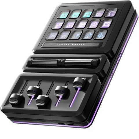 Amazon - MasterHUB Creator Kit: Freeform 2.0 Modular Platform - Allows You to Customize with Base, 15xKeys IPS Display, 2xRoller, and 5xFader Modules - Empowering Your Workflow by Cooler Master
