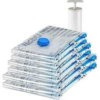 6pk Amazon Basics Multiple Vacuum Compression Zipper Storage Bags